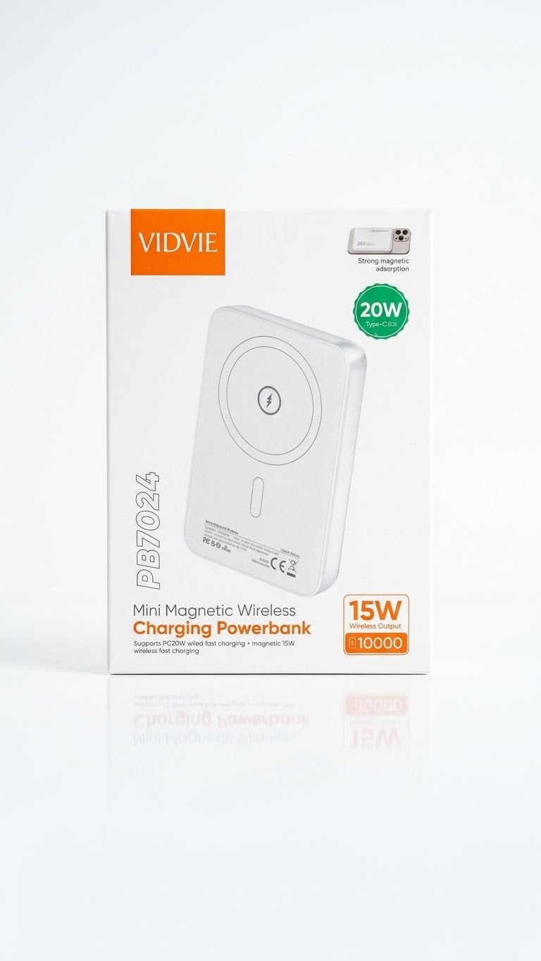 VIDVIE PB7024 10000mAh Mini Magnetic Wireless Power Bank