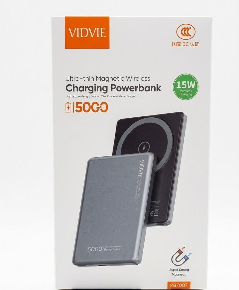 VIDVIE PB7007 5000mAh 15W Magnetic Wireless Power Bank