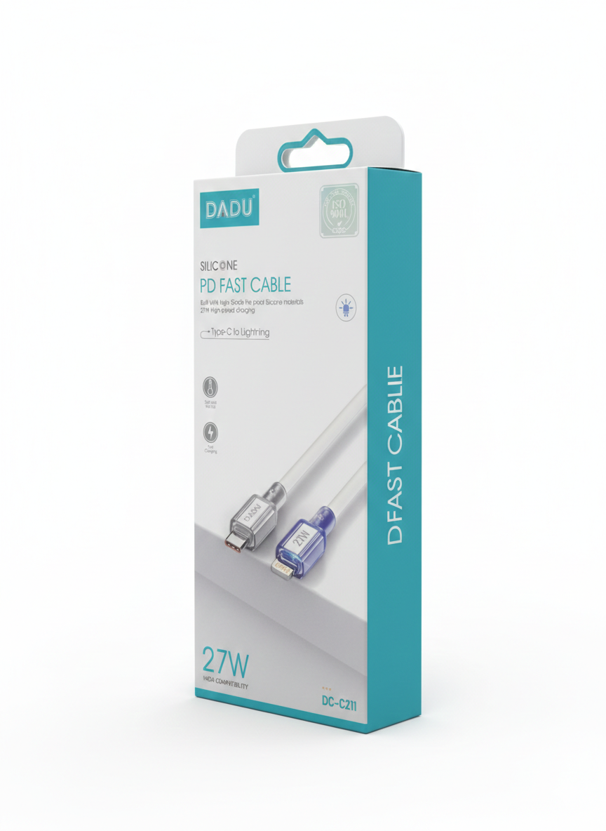 DADU 27W PD Fast Charging Cable – Type-C to Lightning (Silicone)