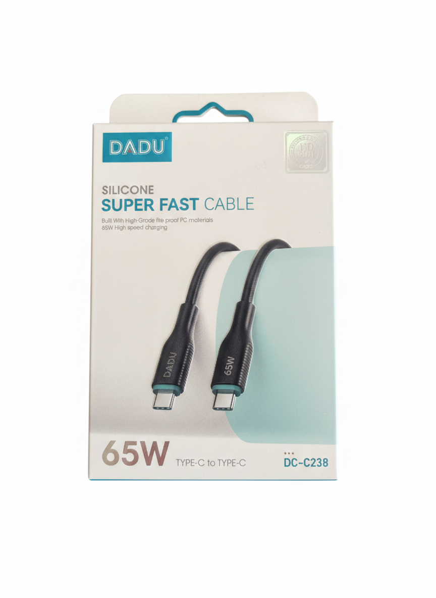DADU 65W Super Fast Charging USB-C to USB-C Silicone Cable (1m)