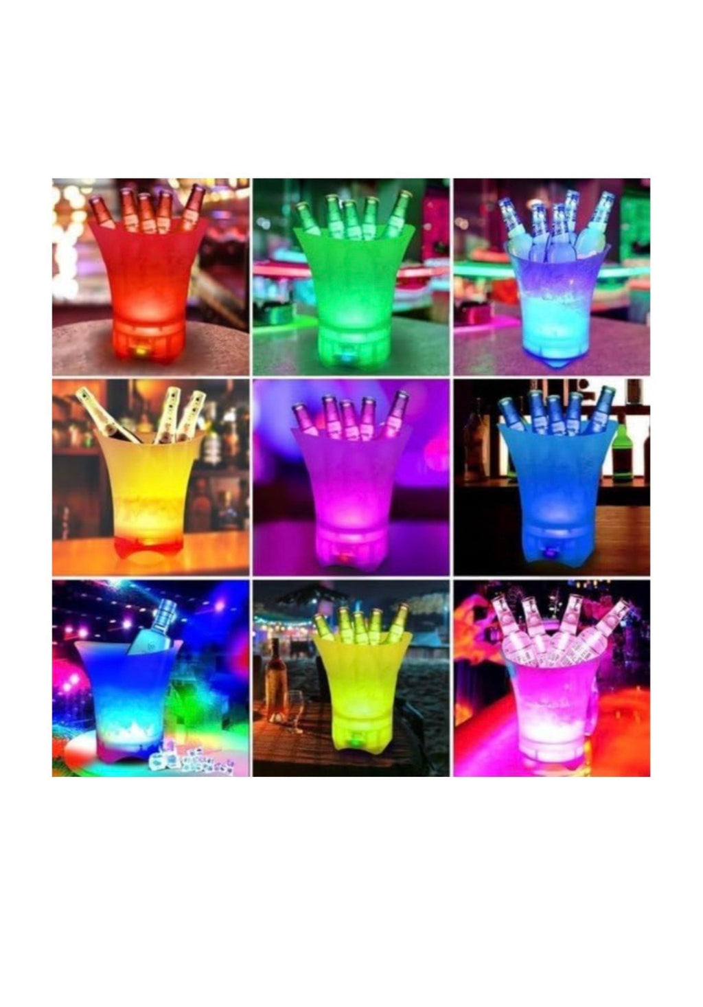 5L LED Ice Bucket Cooler Speaker - Bluetooth, Color-Changing Lights