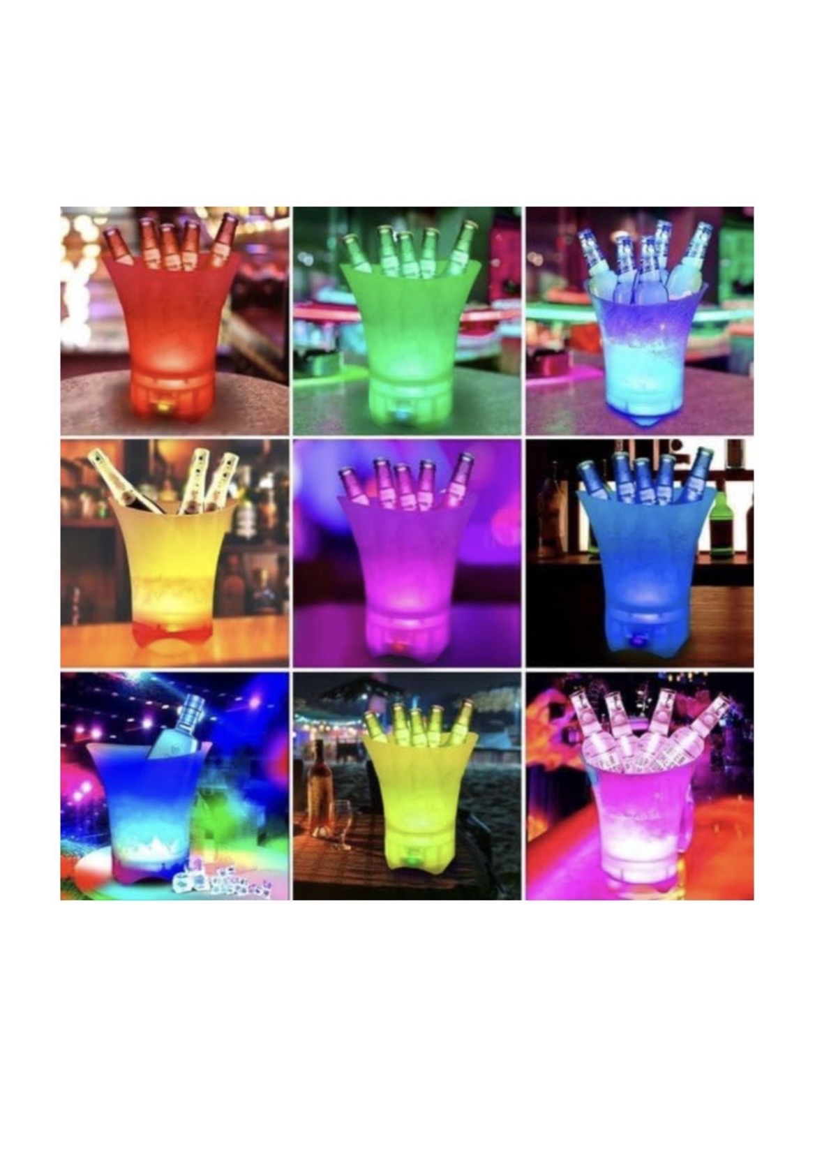 5L LED Ice Bucket Cooler Speaker - Bluetooth, Color-Changing Lights