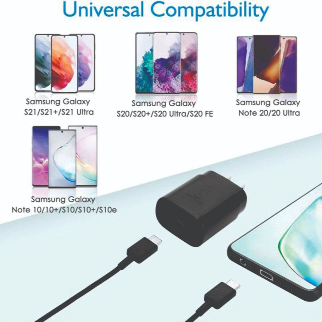 25W USB-C Fast Charger for Samsung, Black