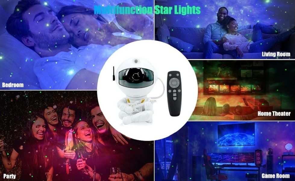 Mini Astronaut Nebula Projector, White