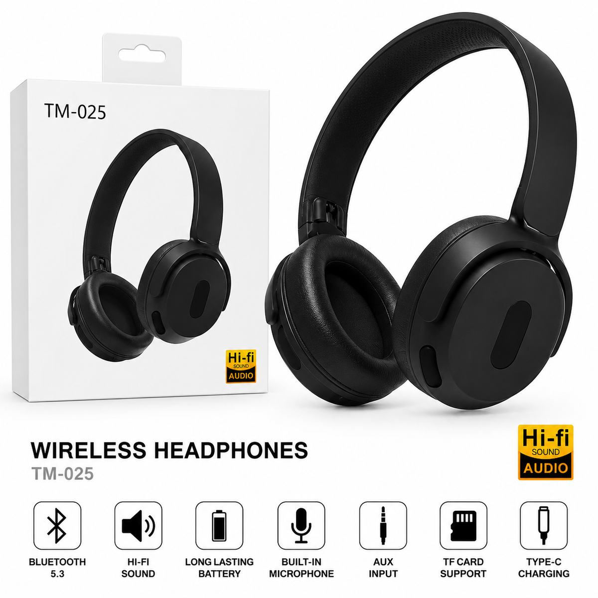 TM-027 Cat Ear Wireless Headphones – RGB Lights
