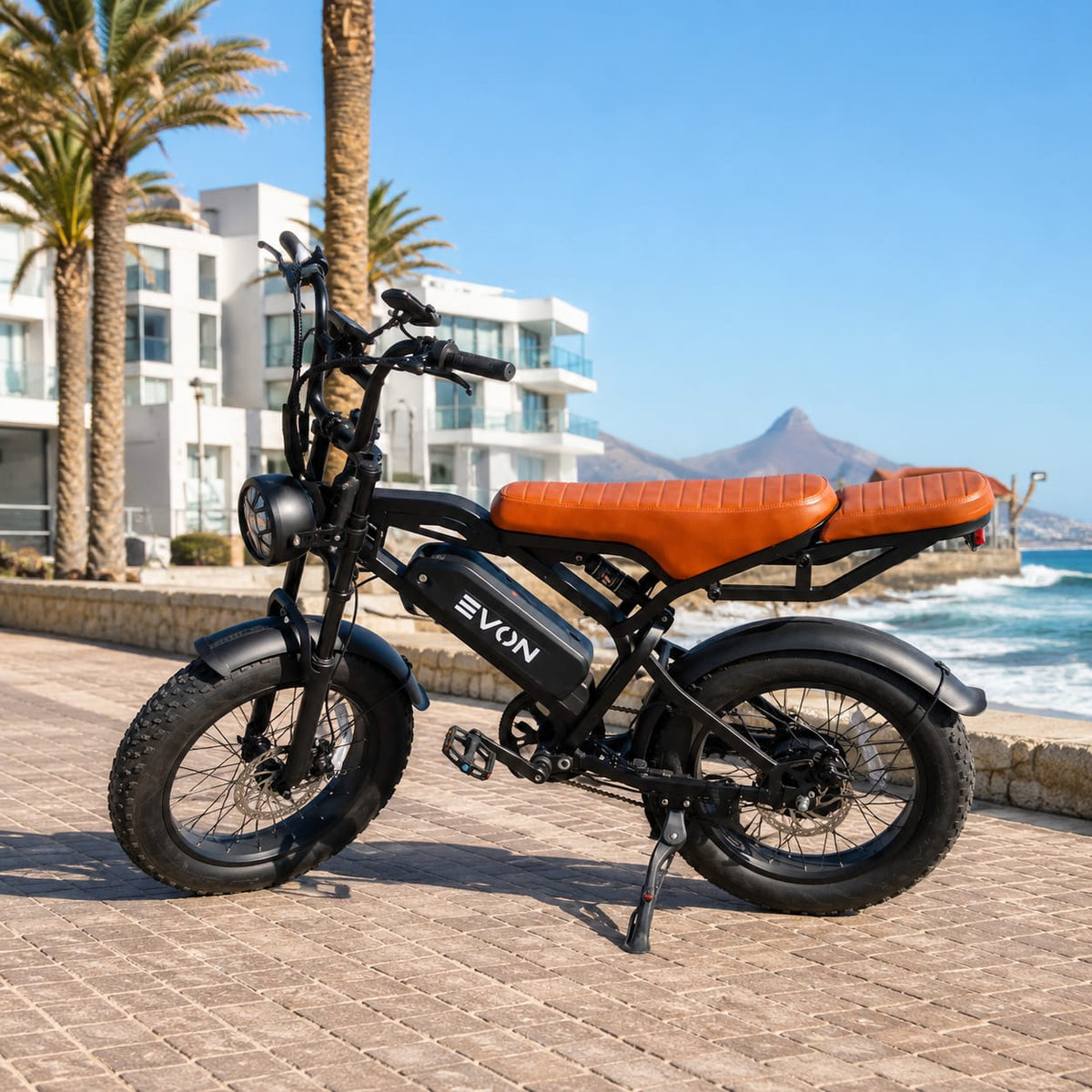 E-VON fat-tire electric bike with dual seat