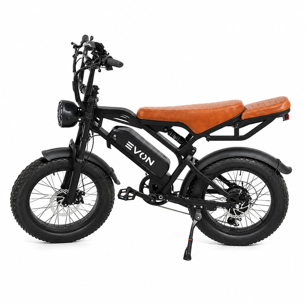 E-VON fat-tire electric bike on white background